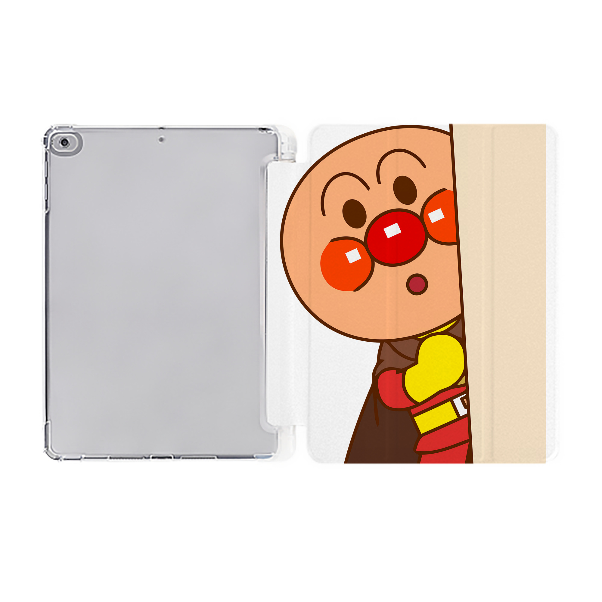 （画像用） アンパンマン Anpanman IPad ケース ペン収納付き 三つ折りスタンド PUレザー×シリコン 対応機種9.5/10.5/10.9インチ